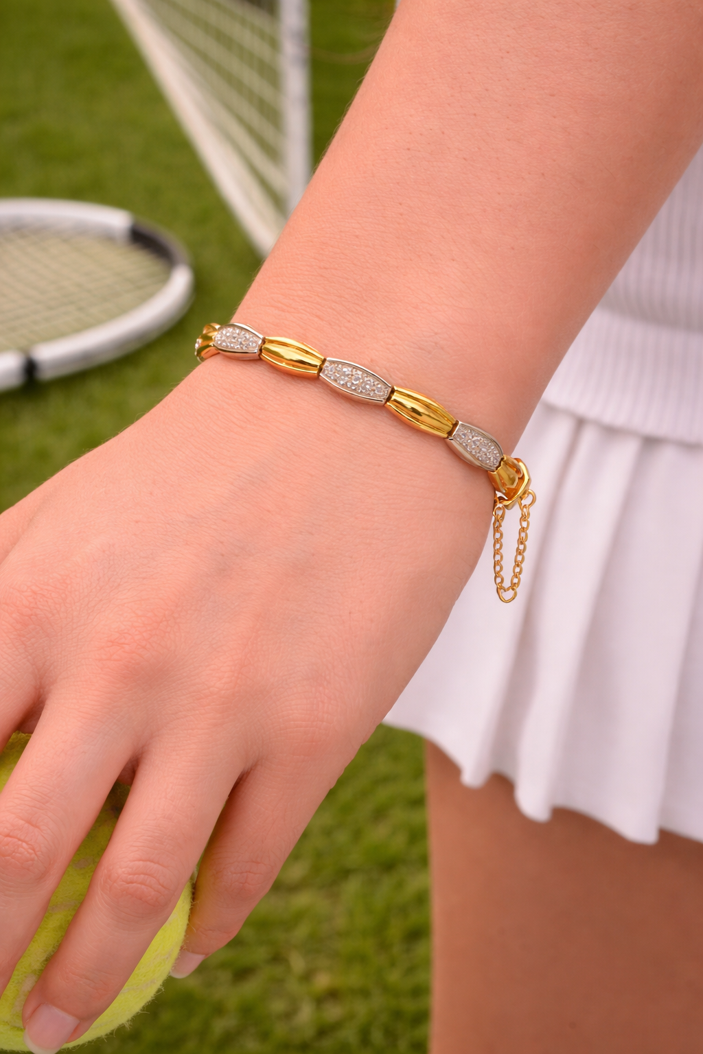 10K Yellow & White Gold Diamond Accent Bracelet – trinityjewellers