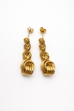 10K Yellow Gold Interlock Design Drop Earrings
