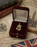 14K Yellow Gold Rose Flower Pendant