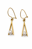 14K Yellow Gold Freshwater Pearl Drop Earrings