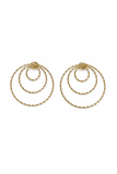 14K Yellow Gold Triple Circle Earrings