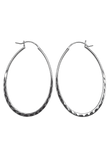 Sterling Silver Hammered Teardrop Hoop Earrings – 60mm