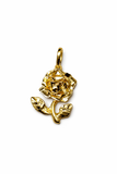 14K Yellow Gold Rose Flower Pendant