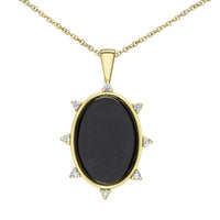 10K Black Onyx & Diamond Necklace
