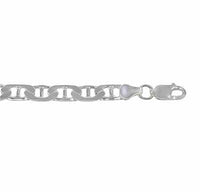 Sterling silver 3.50mm flat marine gucci link chain - 22"