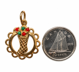 10K Yellow Gold Christmas Stocking Pendant