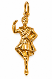 Vintage 18K Yellow Gold Highland Dancer Charm Estate Jewellery