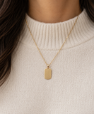 10K Yellow Gold Mini Dog Tag Pendant