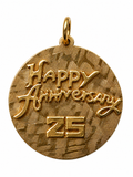 10K Yellow Gold Happy 25th Anniversary Pendant