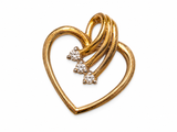 14K Yellow Gold Birks Diamond Heart Pendant