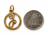10K Yellow Gold Script Pendant – Vintage Initial Charm