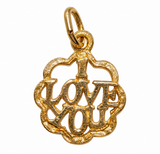10K Yellow Gold “I Love You” Pendant