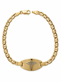 10K Yellow Gold Medical Alert Bracelet – 7.5”