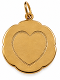 14K Yellow Gold French Love Charm Pendant