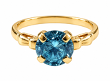 10K Yellow Gold Synthetic Blue Stone Ring