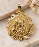 10K Yellow Gold Virgin Mary Pendant