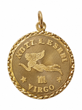 10K Yellow Gold Virgo Zodiac Pendant