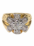 10K Yellow Gold 1.00 CTW Natural Diamond Cluster Ring