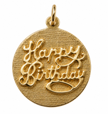 10K Yellow Gold Happy Birthday Pendant