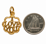 10K Yellow Gold “I Love You” Pendant