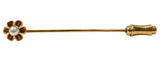 14K Yellow Gold Flower Stick Pin with Pearl