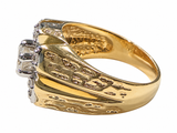 10K Yellow Gold 1.00 CTW Natural Diamond Cluster Ring