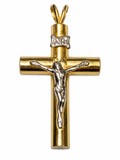 14K Yellow Gold Two-Tone Crucifix Pendant