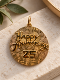 10K Yellow Gold Happy 25th Anniversary Pendant