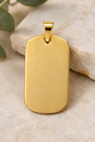 10K Yellow Gold Mini Dog Tag Pendant