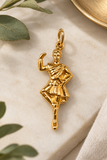 Vintage 18K Yellow Gold Highland Dancer Charm Estate Jewellery