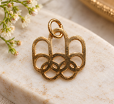 10K Yellow Gold Olympic Rings Pendant