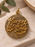 10K Yellow Gold Happy Birthday Pendant