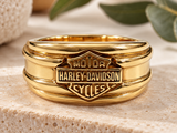 10K Yellow Gold Harley-Davidson Ring, Size 10 | Pre-Owned Estate Jewellery