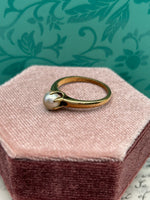10K yellow gold freshwater pearl ring