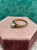 10K yellow gold freshwater pearl ring