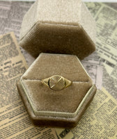 9K yellow gold signet style ring