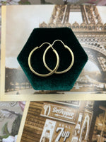 10K Yellow Gold Hoop Earrings - Stovepipe Design
