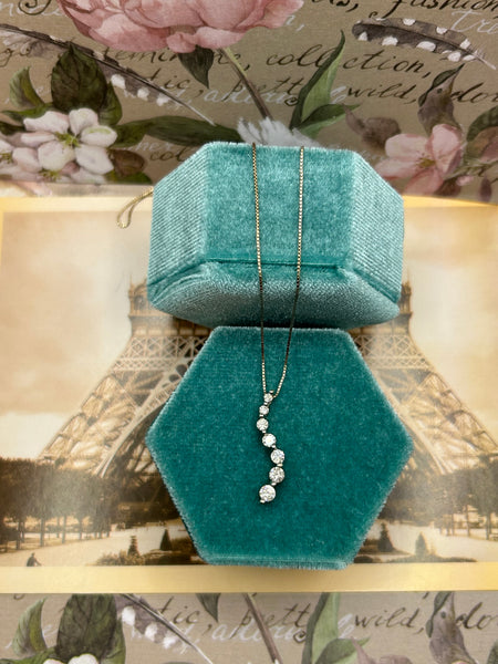 10K Yellow Gold 7 CZ stone necklace