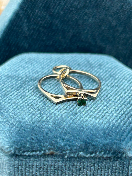 10K Engagement / Wedding Rings Charm