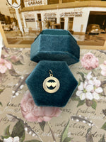 10K double heart medallion charm