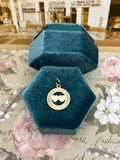10K double heart medallion charm