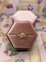 10K Rose Gold Heart Diamond Ring