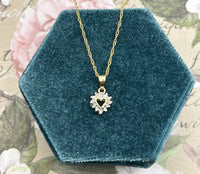 10K Yellow Gold Diamond Heart Necklace