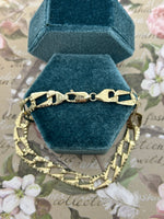 10K textured link bracelet - 9"
