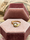 10K Freshwater pearl and diamond ring