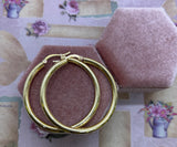 18K 3mm tube hoops - large