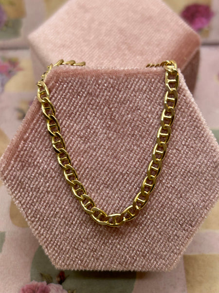 14K 3mm flat anchor chain - 22"