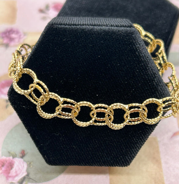 10K Yellow Gold Charm Bracelet - 7.5"