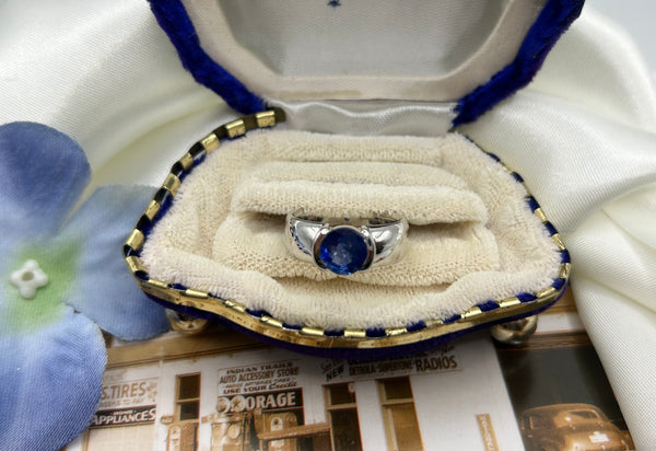 14K White Gold Sapphire Ring - Made by Fireworks Gallery