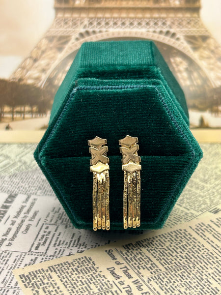 10K re-purpose earrings - x design